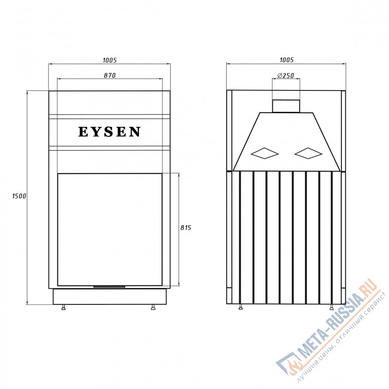 Каминная топка Eysen Racha 870P