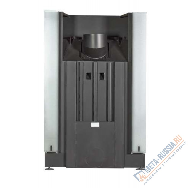 Каминная топка Экокамин ДЕЛЬТА 1200х800х450PB три стекла подовая черный шамот (TDN1200-800PB)