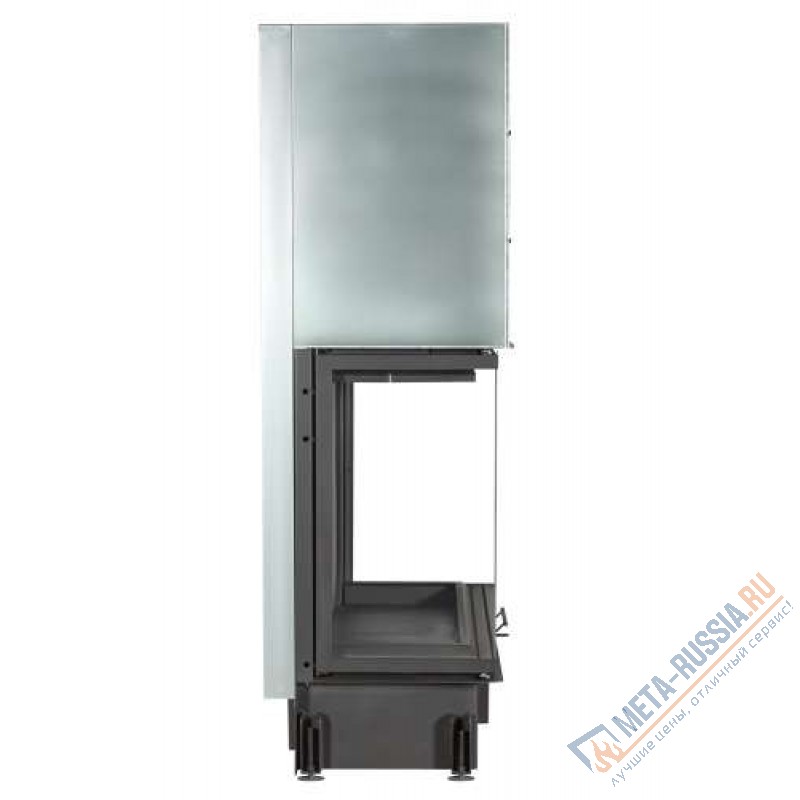 Каминная топка Экокамин ДЕЛЬТА 1200х800х450PB три стекла подовая черный шамот (TDN1200-800PB)