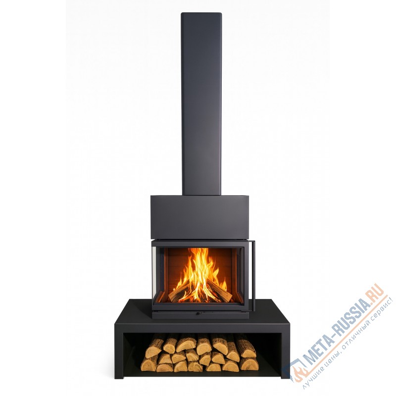 Камин Экокамин МАДРИД на дровнике Гигант центральный подовый KM212CB