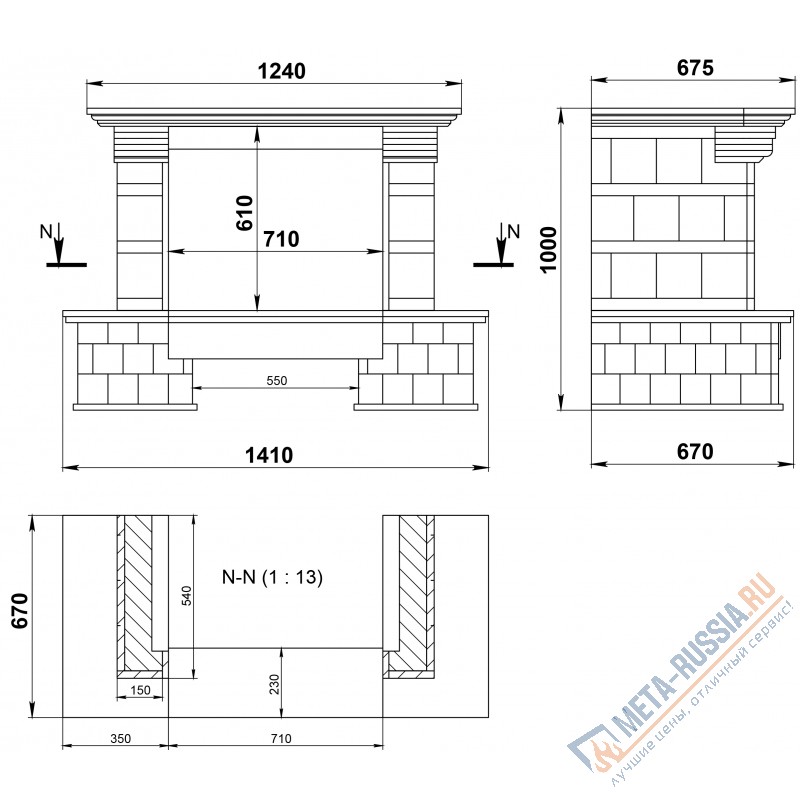 Каминная облицовка Madeira Darina пристенная