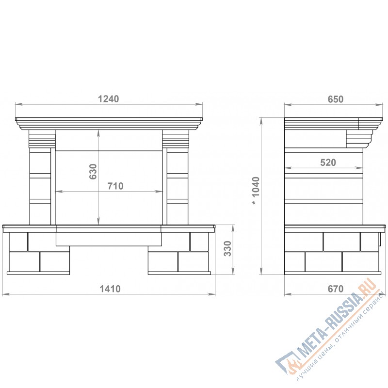 Каминная облицовка Madeira Daniella пристенная