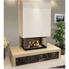 Каминная облицовка Madeira Bark (Барк) (С мраморной балкой) пристенная