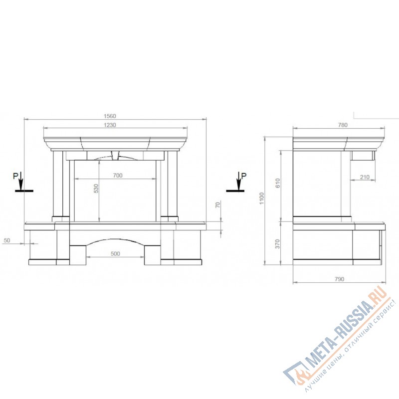 Каминная облицовка Madeira Evgenia пристенная