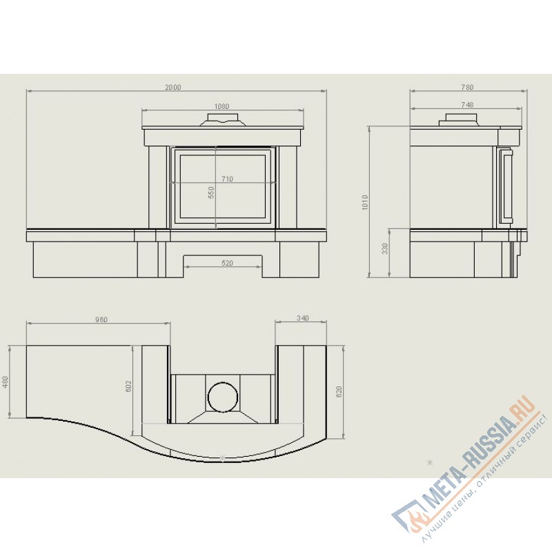 Каминная облицовка Madeira Josefina пристенная