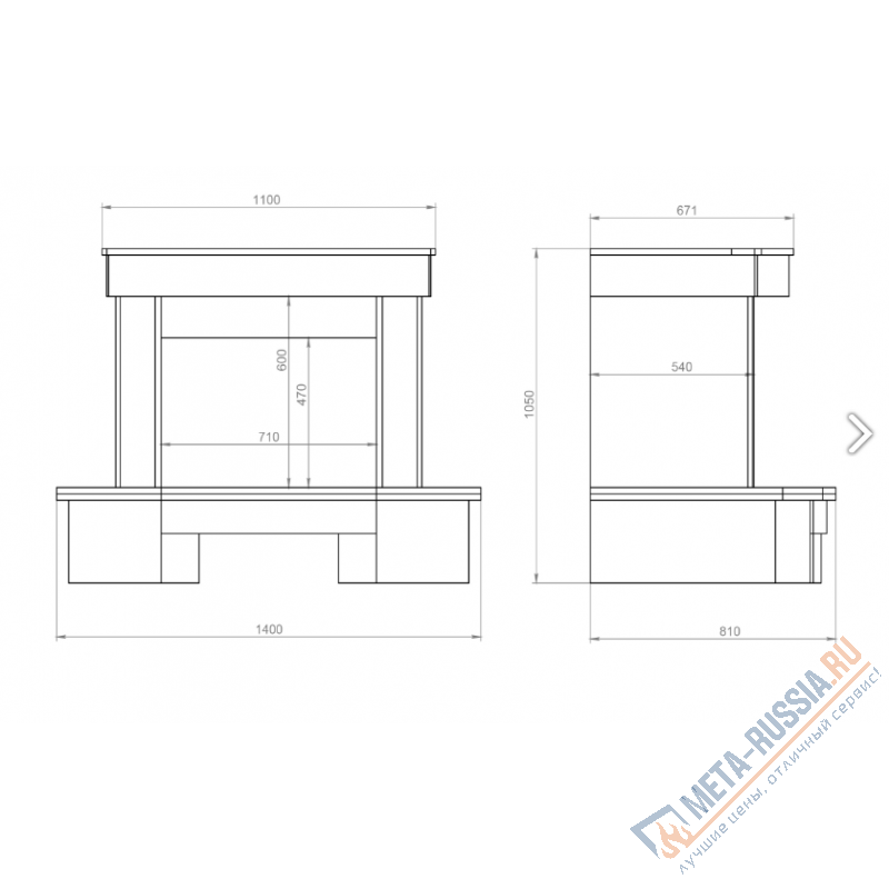 Каминная облицовка Madeira Olimpia пристенная