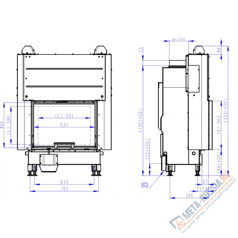 Каминная топка Romotop HEAT 3G L 66.50.04
