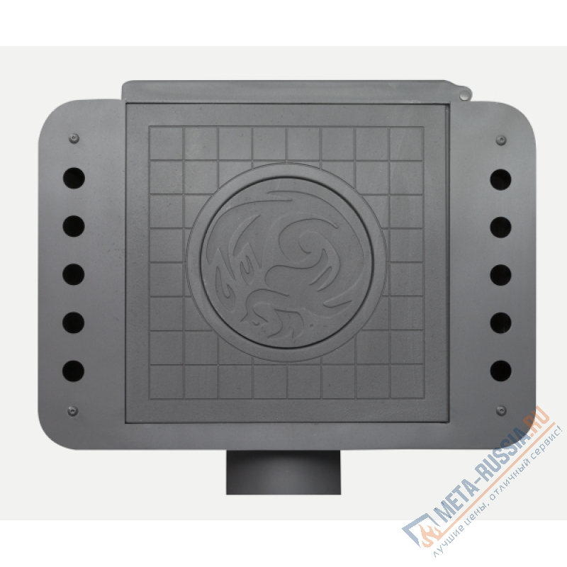 Печь-камин Экокамин Бавария Эко с плитой одна конфорка, 6 кВт, дымоход 120, длительное горение