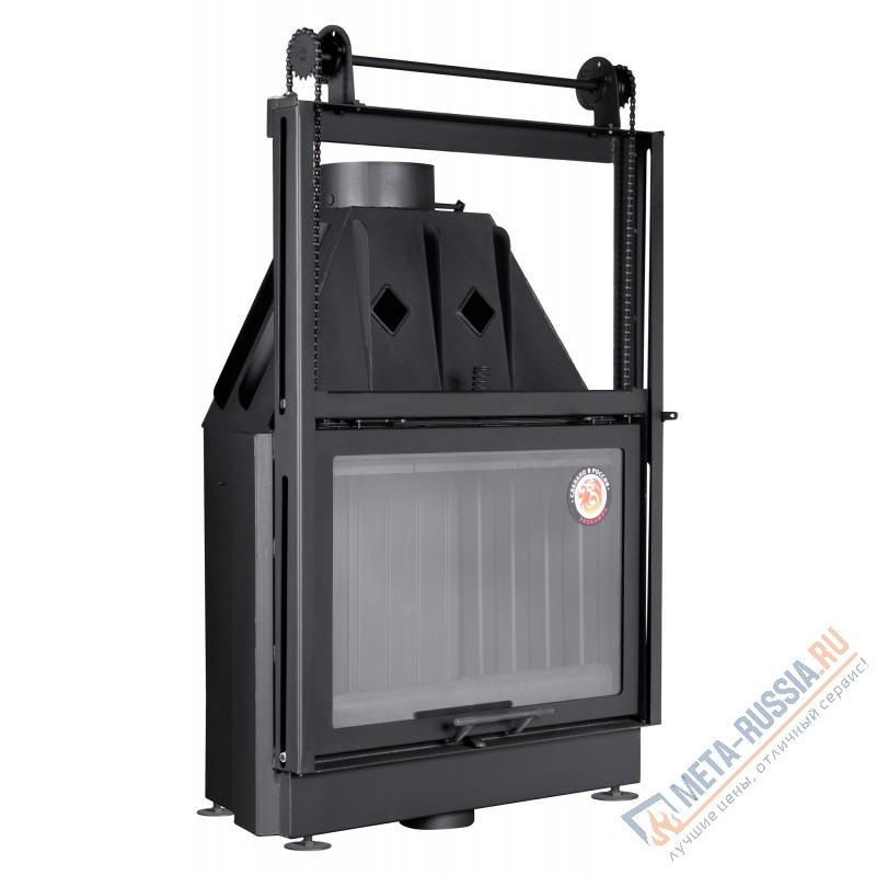 Каминная топка ЭкоКамин Альфа 800KB с контргрузом черный шамот (TA800KB)