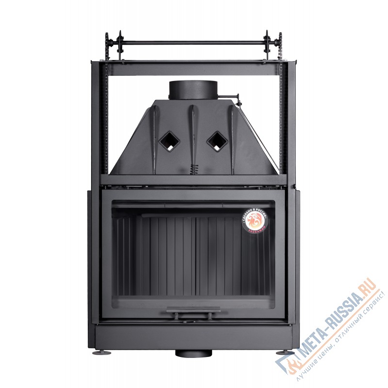 Каминная топка ЭкоКамин Альфа 800KB с контргрузом черный шамот (TA800KB)