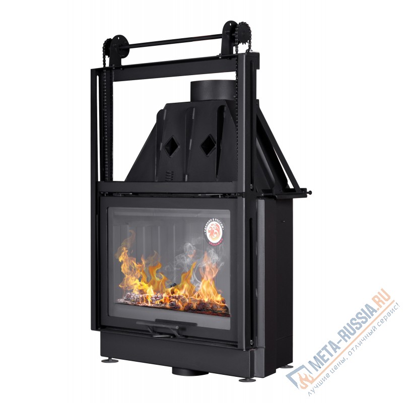 Каминная топка ЭкоКамин Альфа 800KB с контргрузом черный шамот (TA800KB)