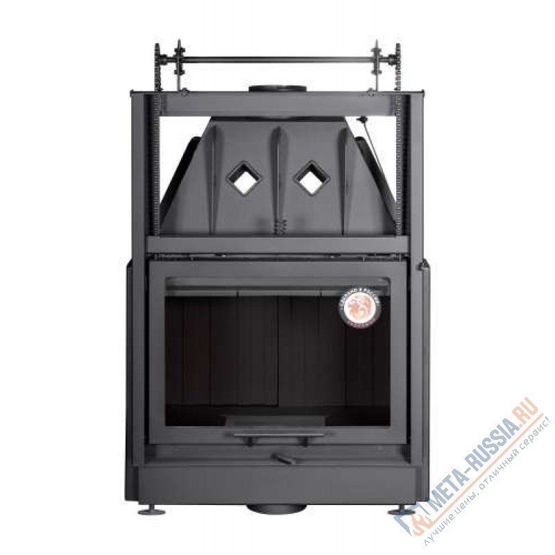 Каминная топка Экокамин Альфа 700 КВ с контргрузом черный шамот TA700-1KB