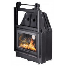 Каминная топка Экокамин Альфа 700 КВ с контргрузом черный шамот TA700-1KB