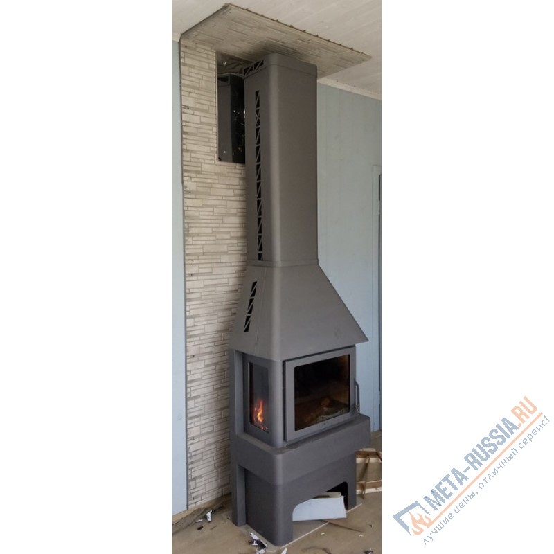 Печь-камин Экокамин Бавария три стекла графит