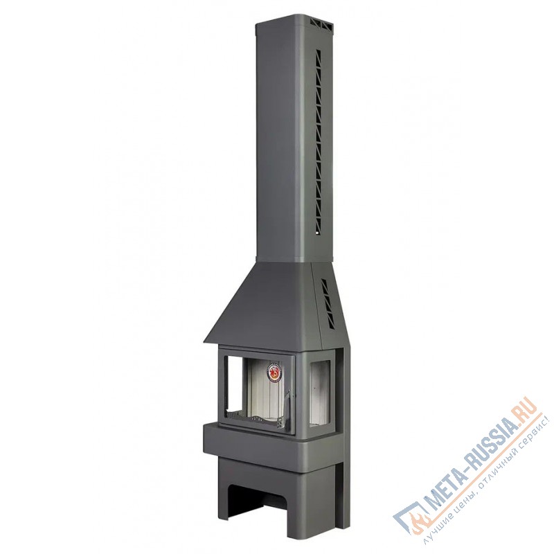 Печь-камин Экокамин Бавария три стекла графит