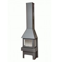 Печь-камин Экокамин Бавария три стекла графит