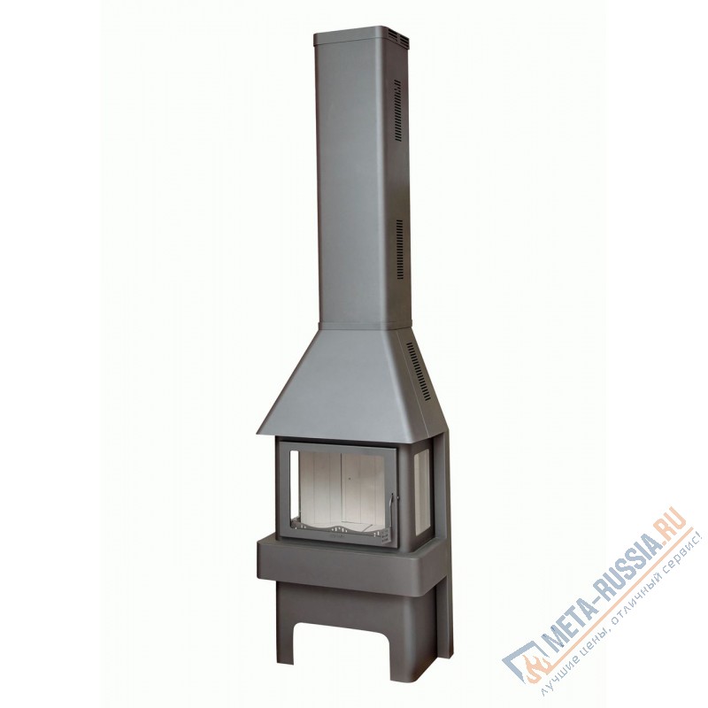 Печь-камин Экокамин Бавария три стекла графит