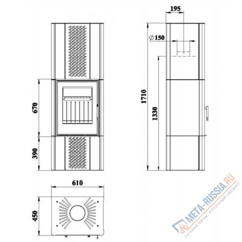 Печь-камин Мета Бастион 8