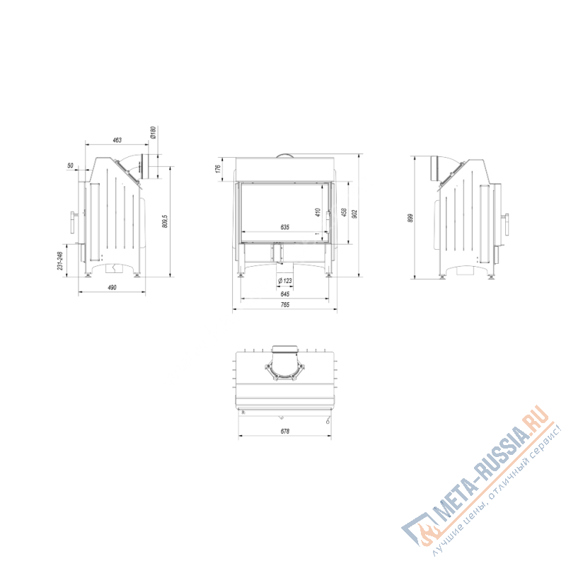 Каминная топка Kratki Zibi/Deco Каминная топка Kratki Zibi/Deco