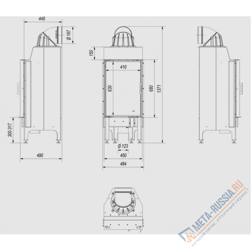 Каминная топка Kratki Nadia/9