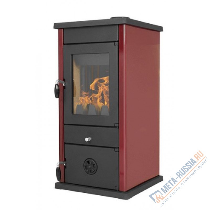 Печь-камин MBS THERMO VESTA PLUS DARK RED (с водяным контуром)