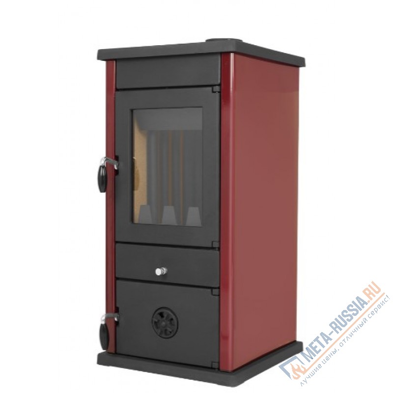 Печь-камин MBS THERMO VESTA PLUS DARK RED (с водяным контуром)