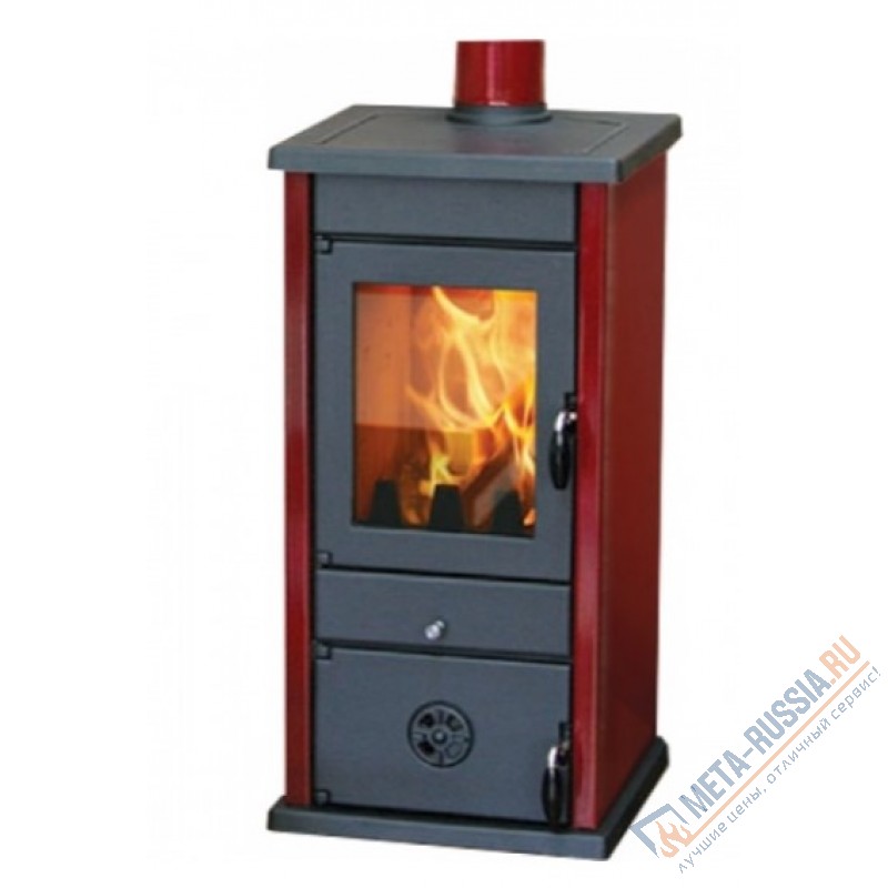 Печь-камин MBS THERMO VESTA PLUS DARK RED (с водяным контуром)