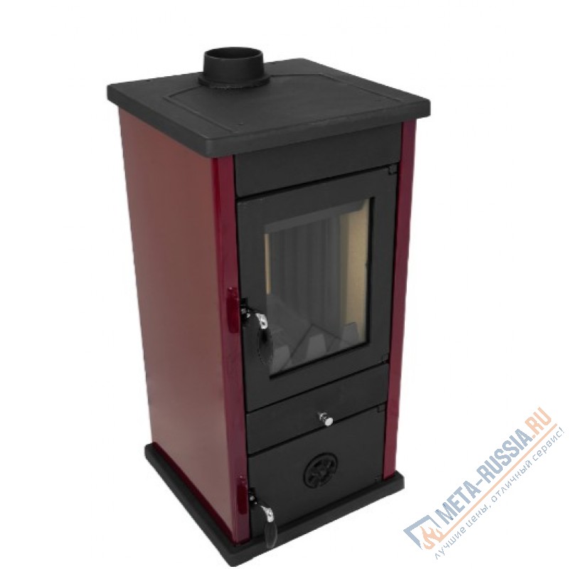 Печь-камин MBS THERMO VESTA PLUS DARK RED (с водяным контуром)