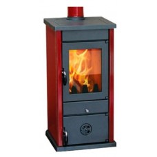 Печь-камин MBS THERMO VESTA PLUS DARK RED (с водяным контуром)