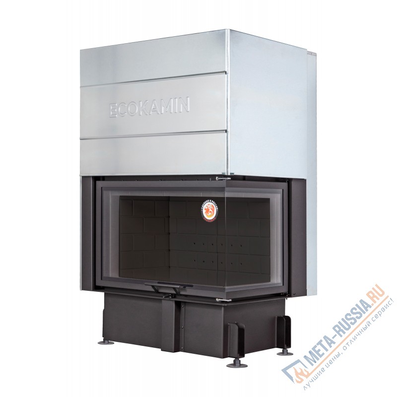 Каминная топка ЭкоКамин ДЕЛЬТА 800RB два стекла правая принтинг черный шамот TDN800RB
