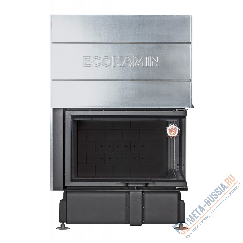 Каминная топка ЭкоКамин ДЕЛЬТА 800RB два стекла правая принтинг черный шамот TDN800RB