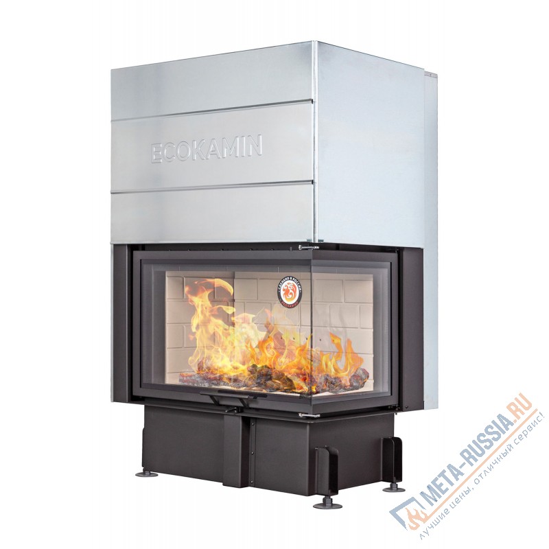 Каминная топка ЭкоКамин ДЕЛЬТА 800R два стекла правая принтинг TDN800R