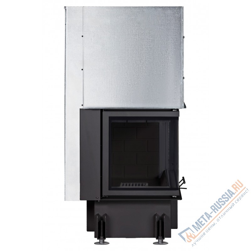 Каминная топка ЭкоКамин ДЕЛЬТА 800LB два стекла левая принтинг черный шамот TDN800LB