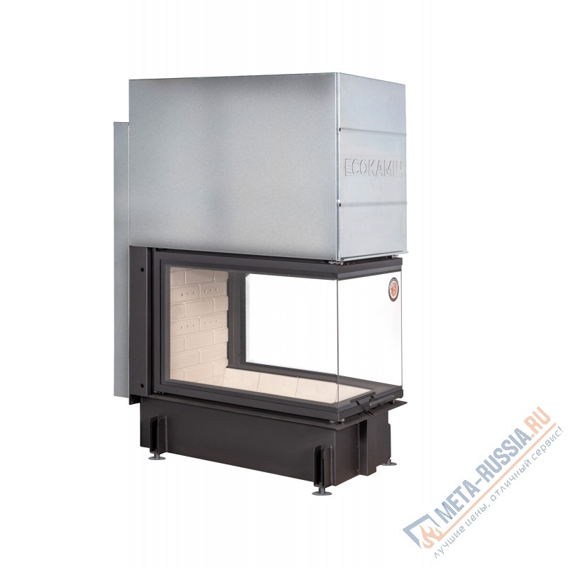 Каминная топка ЭкоКамин ДЕЛЬТА 900 P три стекла подовое горение принтинг