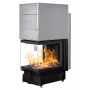 Каминная топка ЭкоКамин ДЕЛЬТА 700B TDN700PВ три стекла подовое горение принтинг черный шамот