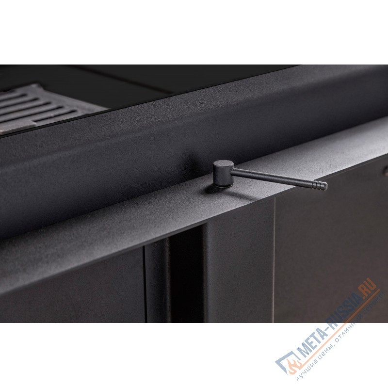 Каминная топка ЭкоКамин ДЕЛЬТА 1000LB два стекла принтинг левая черный шамот TDNP1000LB