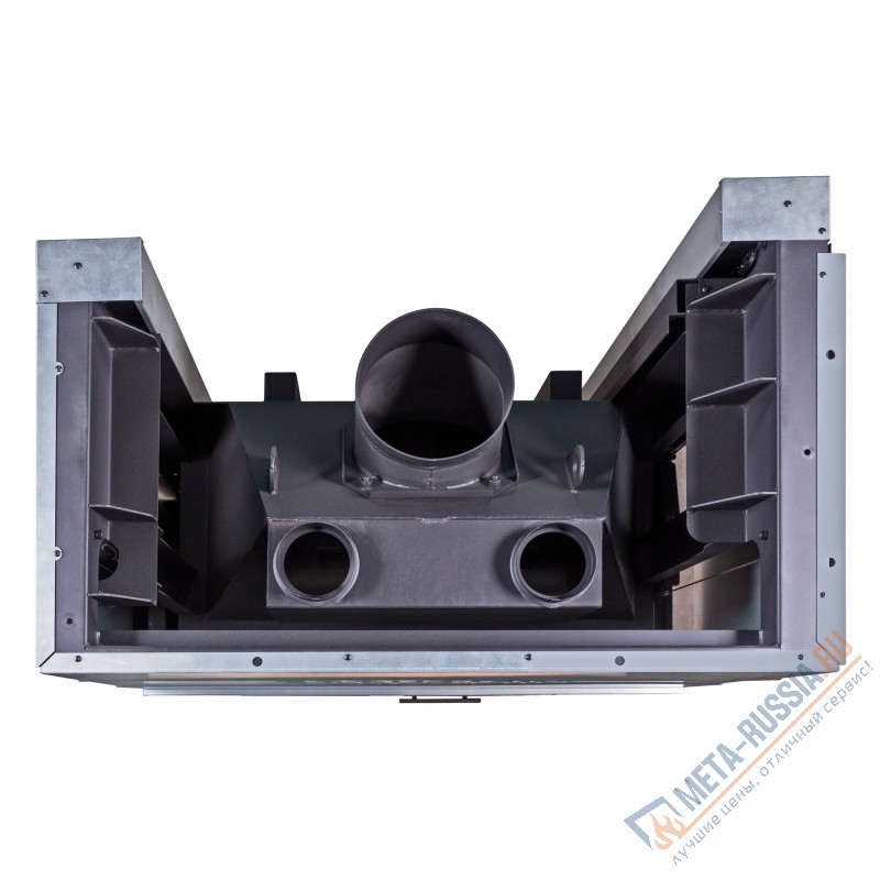 Каминная топка ЭкоКамин ДЕЛЬТА 1000RB два стекла принтинг правая черный шамот TDNP1000RB