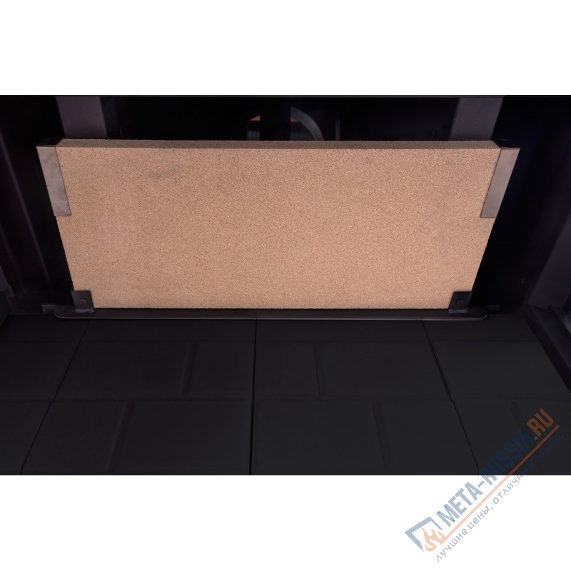 Каминная топка ЭкоКамин ДЕЛЬТА 1000RB два стекла принтинг правая черный шамот TDNP1000RB