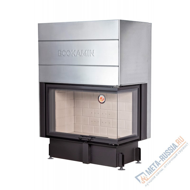 Каминная топка ЭкоКамин ДЕЛЬТА 1000R два стекла принтинг правая TDNP1000R