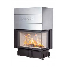 Каминная топка ЭкоКамин ДЕЛЬТА 1000R два стекла принтинг правая TDNP1000R