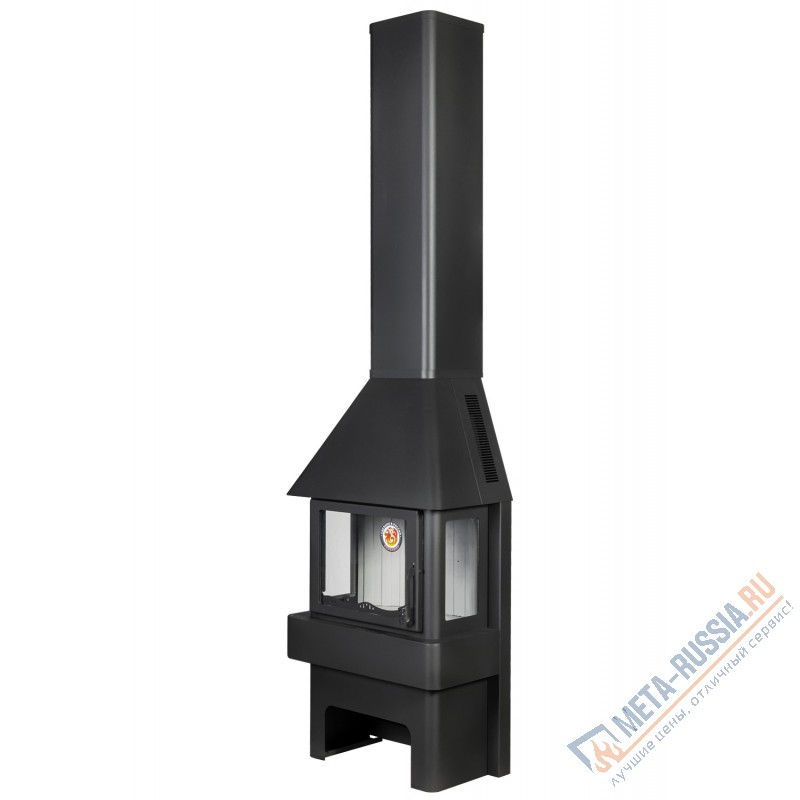 Печь-камин Экокамин Бавария три стекла черная