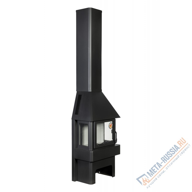 Печь-камин Экокамин Бавария три стекла черная