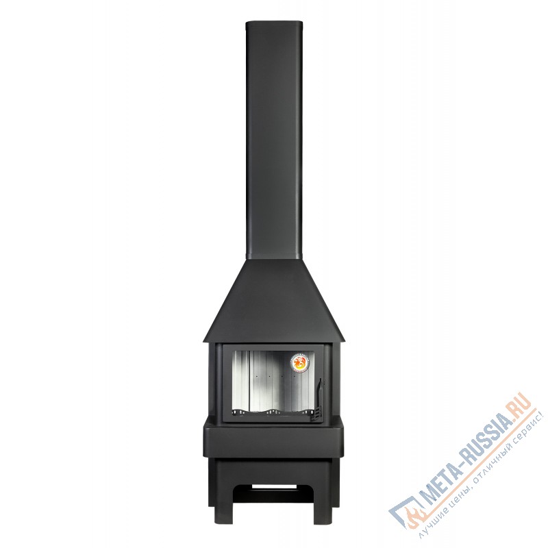 Печь-камин Экокамин Бавария три стекла черная Печь-камин Экокамин Бавария три стекла черная