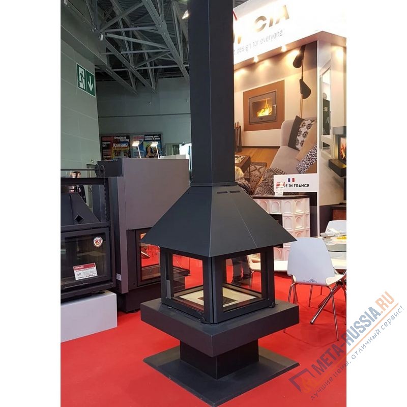 Камин Экокамин ЭКЛИПС ОСТРОВНОЙ 4D черный K181