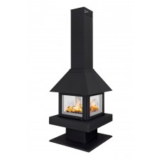 Камин Экокамин ЭКЛИПС ОСТРОВНОЙ 4D черный 