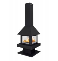 Камин Экокамин ЭКЛИПС ОСТРОВНОЙ 4D черный 