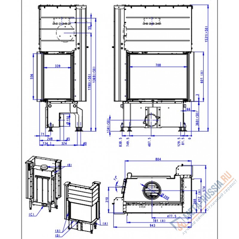 Каминная топка Romotop IMPRESSION R/L 2G L 71.60.34.21