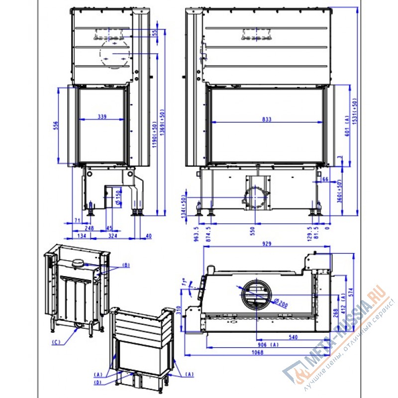 Каминная топка Romotop IMPRESSION R/L 2G L 83.60.34.21 черная