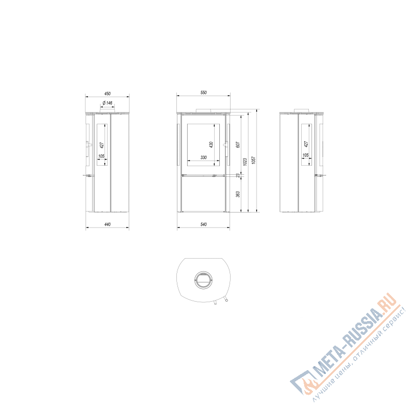 Печь-камин Kratki FALCON/VIEW
