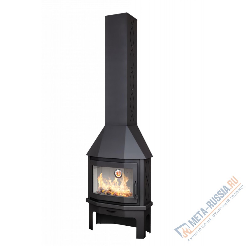 Печь-камин Экокамин МЮНХЕН пристенно-угловой черный (PKN174)